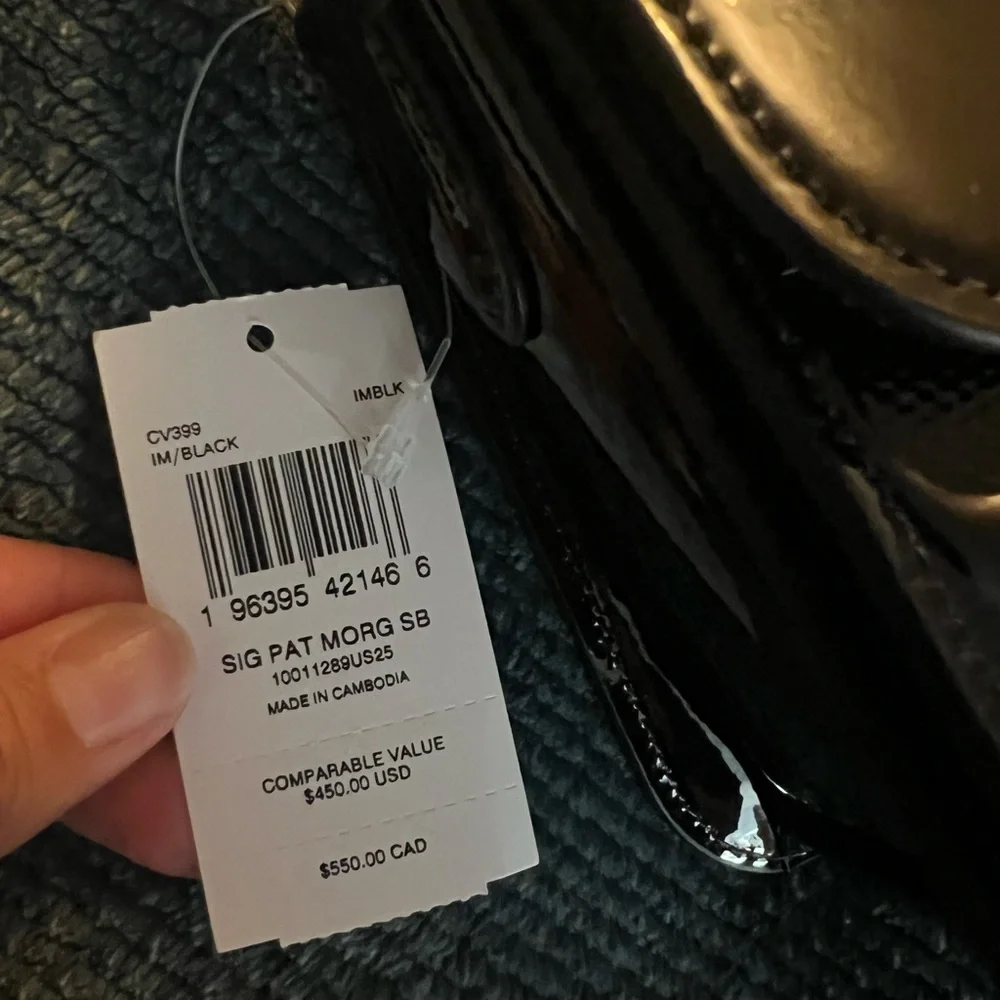 Coach NWT Morgan Shoulder Bag In Signature patent leather black 🤩 - Picture 7 of 15